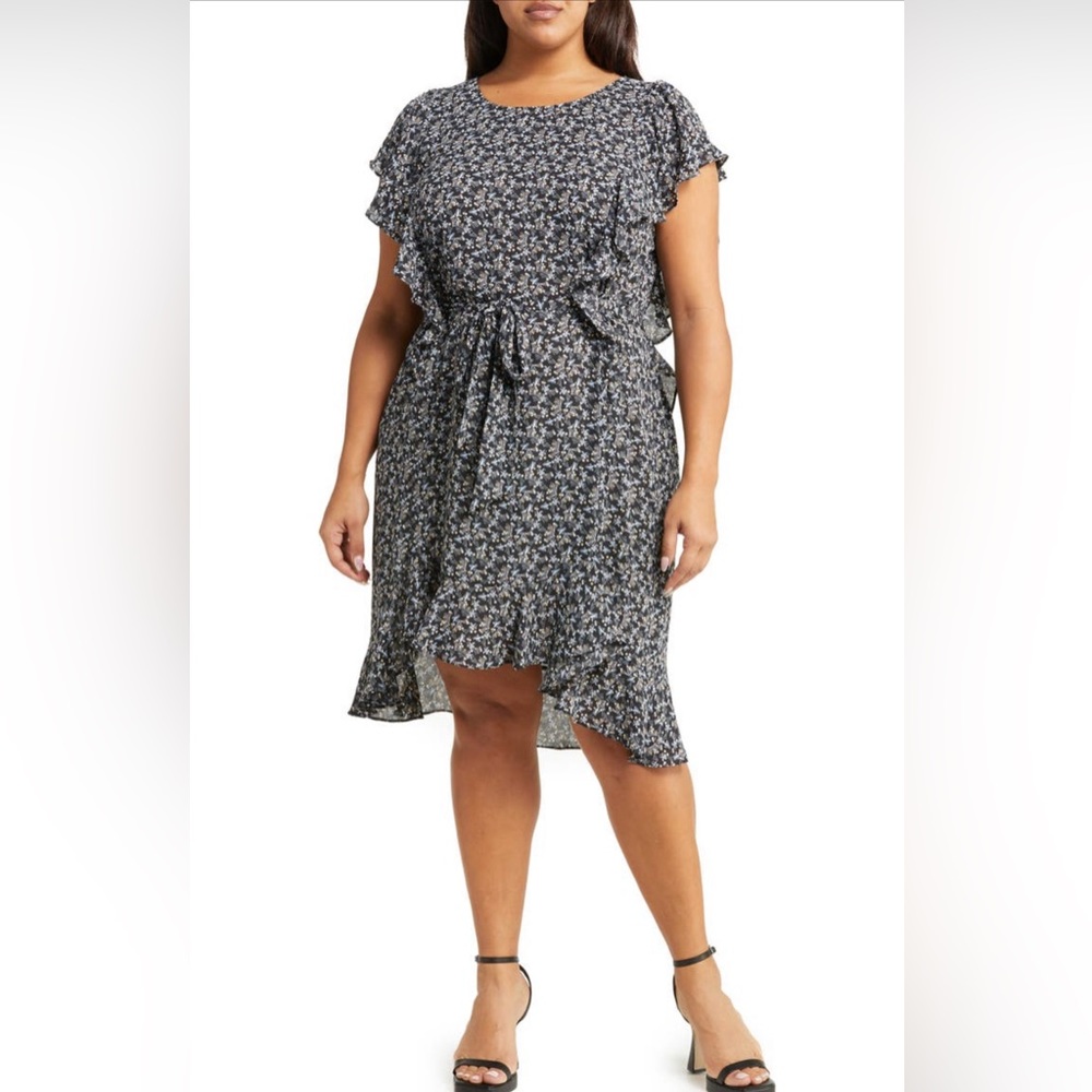 Max Studio Ruffle Midi Dress| Size: 1X